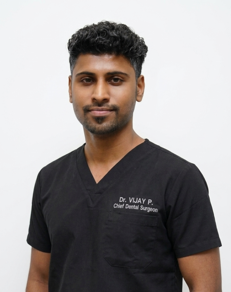 Dr. Vijay P., Chief Dental Surgeon at Tooth Petals Dental Care Centre, Kozhikode
